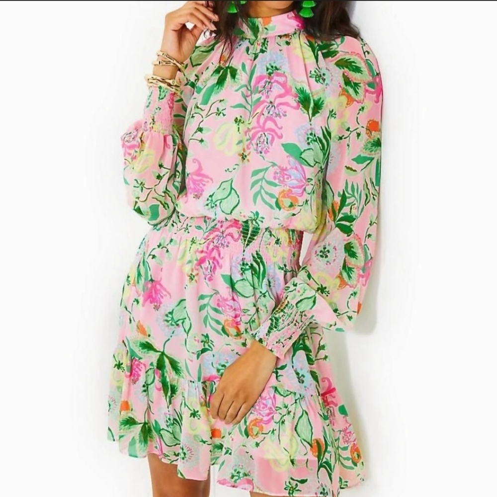 Lilly Pulitzer Ellielynn Pink Floral Dress - Picture 5 of 5